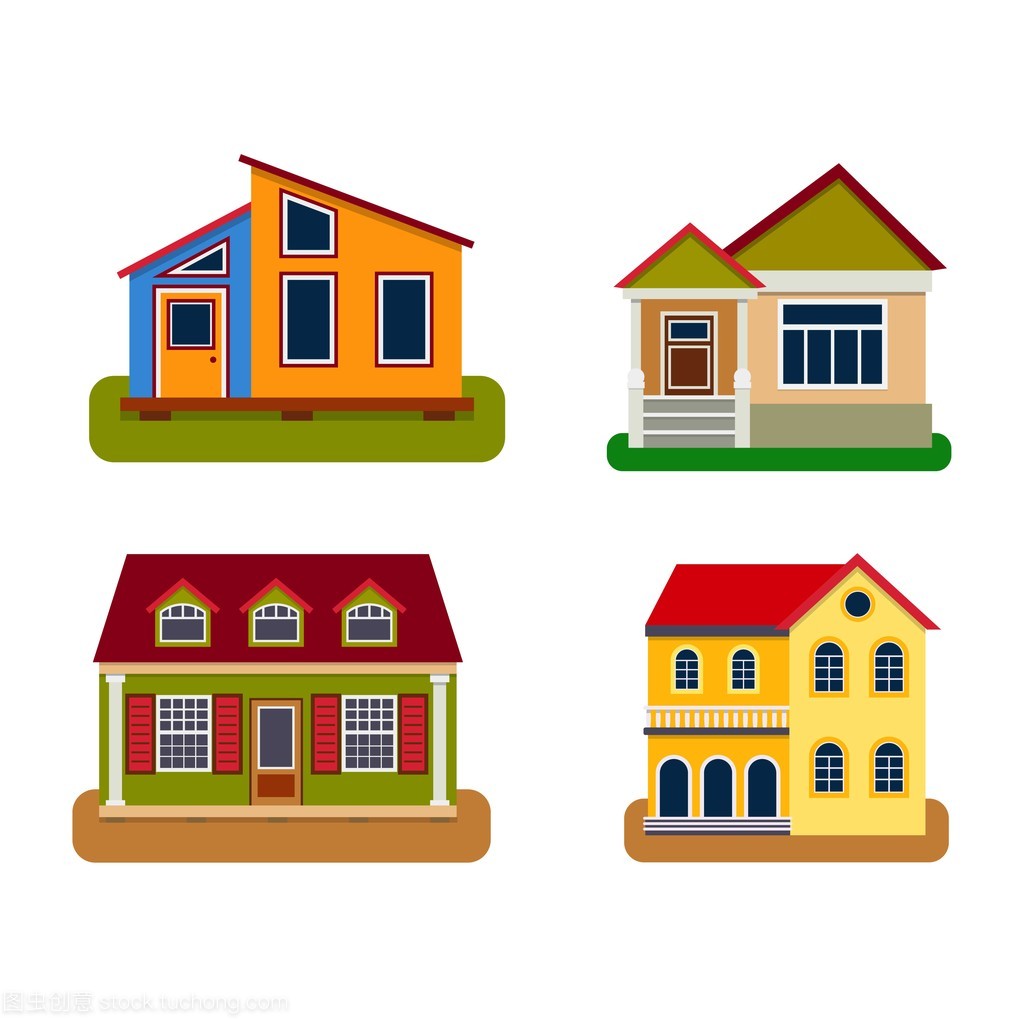 房子前視圖矢量圖 設計與應用